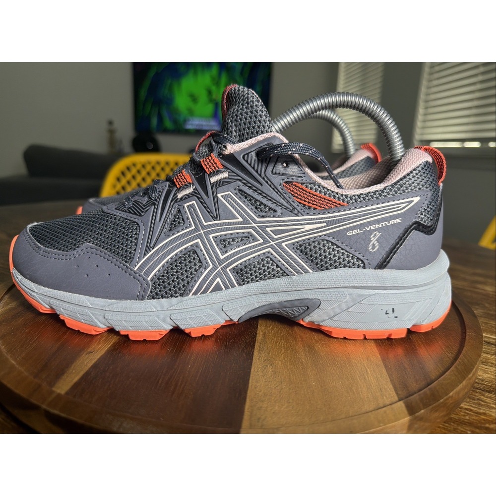 ASICS Gel-Venture 8 Trail Running Shoes Gray Pink Womens 8.5 Wide 1012A706